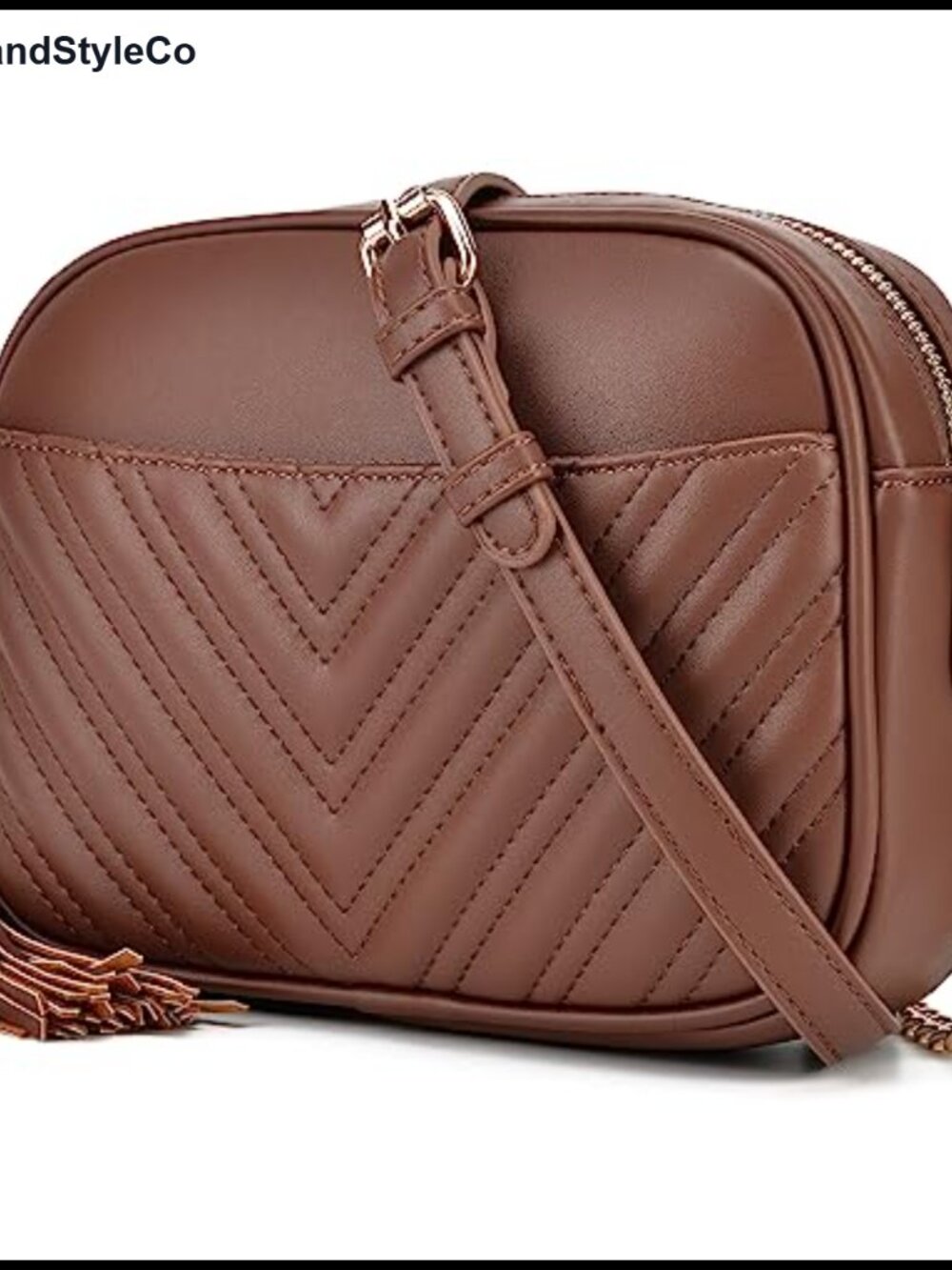 Quilted Crossbody Bag PU Leather Adjustable Removable Strap Small